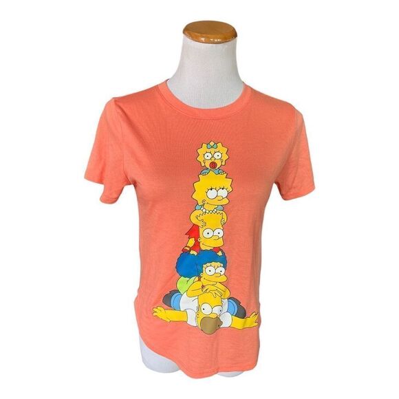 Juniors Womens The Simpsons Retro Graphic Tee Top - Sz M 7/9 - Picture 1 of 1